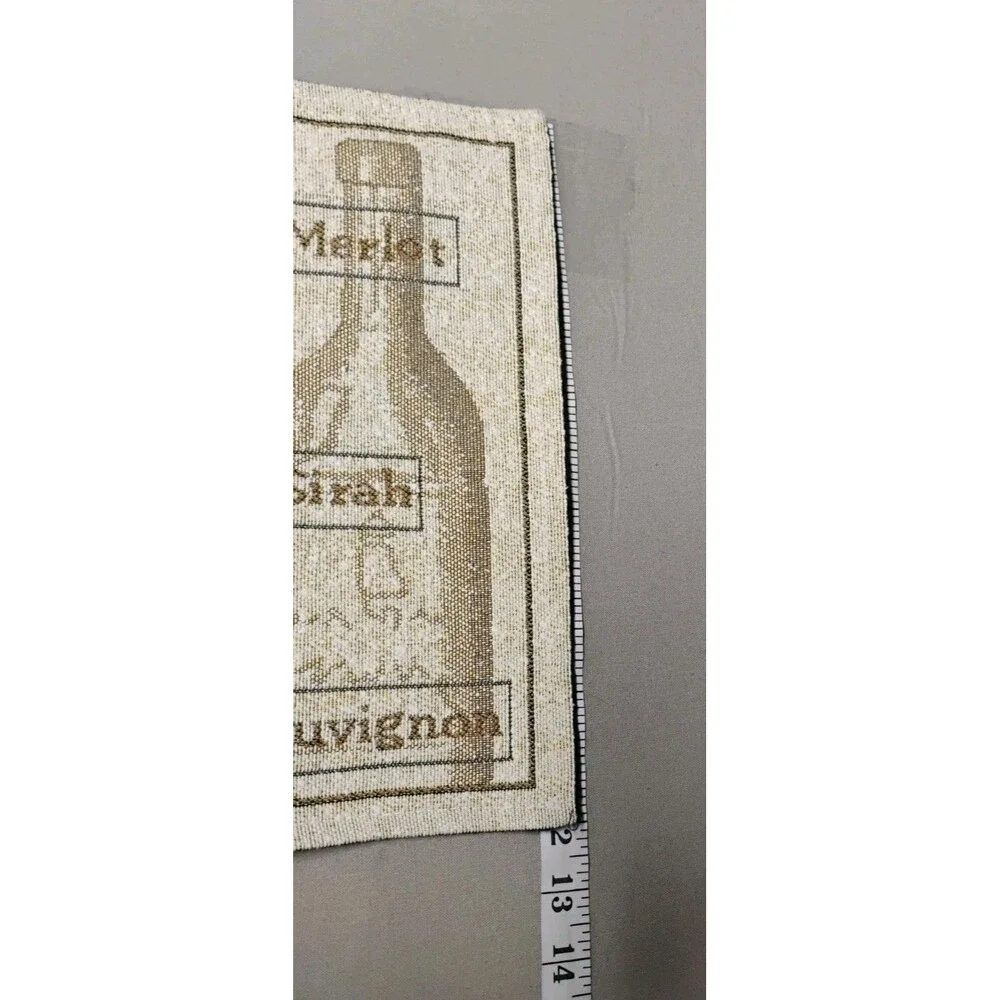 6 Tapestry Woven Wine Bottles and Grapes Place Mats
